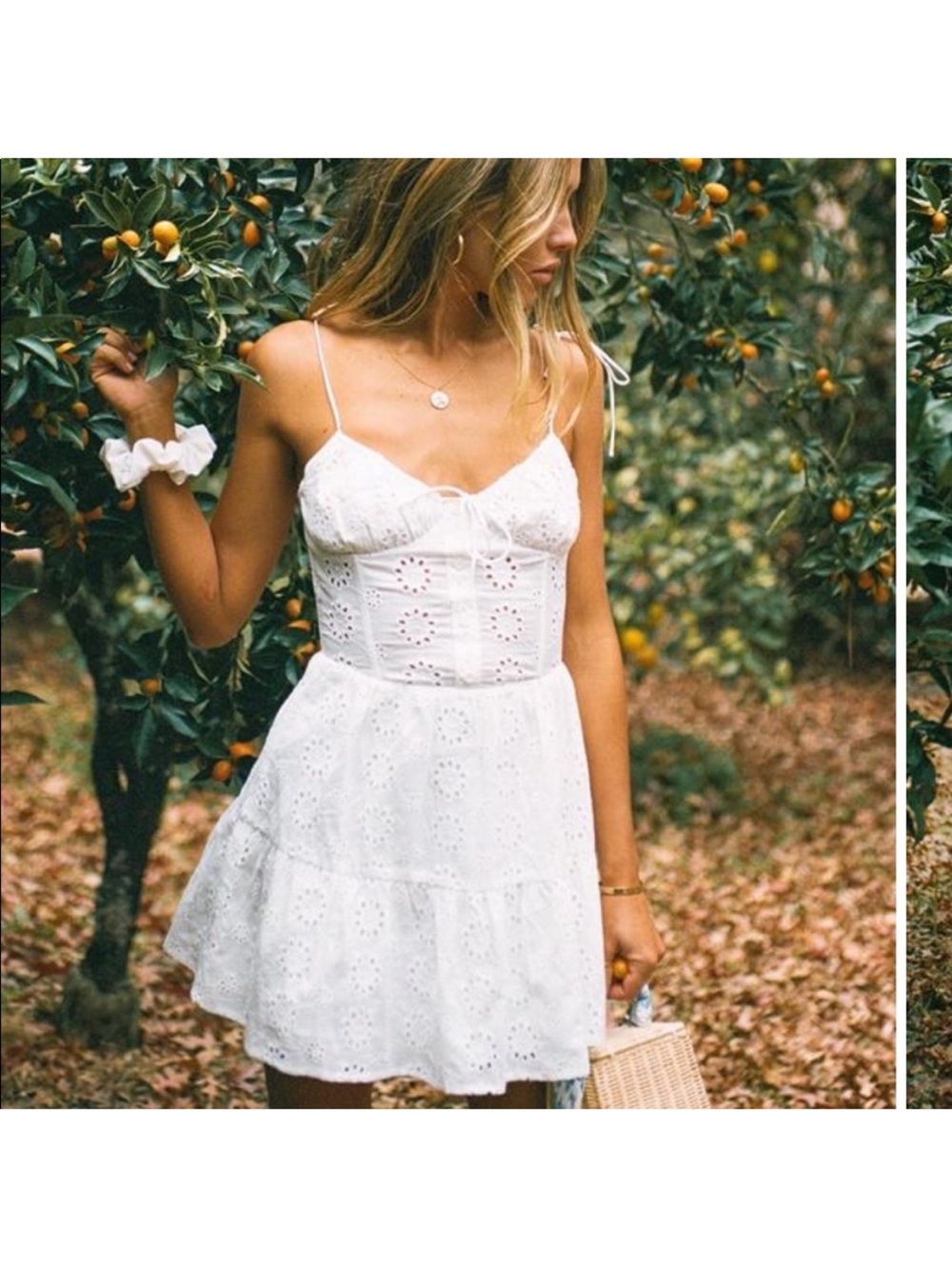 NWT Sabo Skirt Rae Dress White Eyelet Cotton Sz L